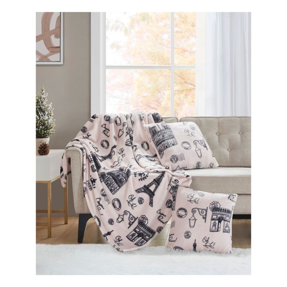 CHARTER CLUB Pink Printed 18 x 18 in Decorative Pillow